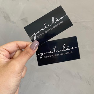 Cartão Agradecimento ao Cliente Gratidao ter você como cliente tamanho 5x9cm Preto em Oferta na Shopee
