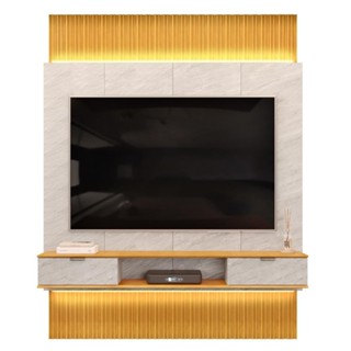 Painel Para TV 75 Pol Canelado Extensível Piso ao Teto D04 Quartzo/Cedro - Mpozenato em Oferta na Shopee