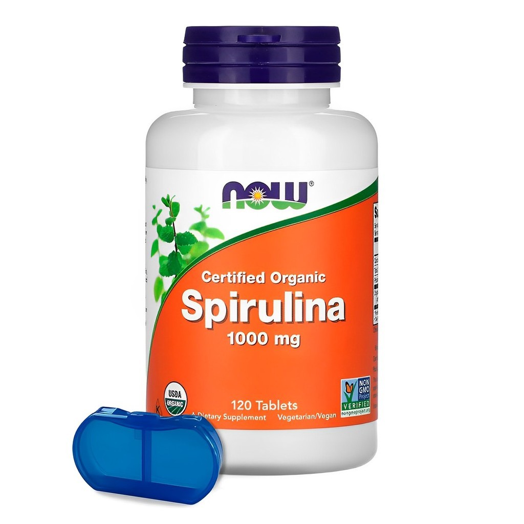 Spirulina 1000 Dupla Força Now Foods 120Tab + Porta Cápsulas em Oferta na Shopee