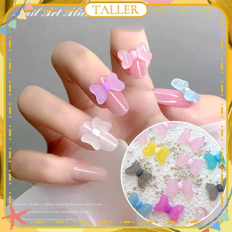 Nail Art Butterfly Heart-shape Camellia Jewelry Three Dimensional Double-layer Bow Resin Charm Nail Decoration Manicure Tool For Nail Shop TALLER