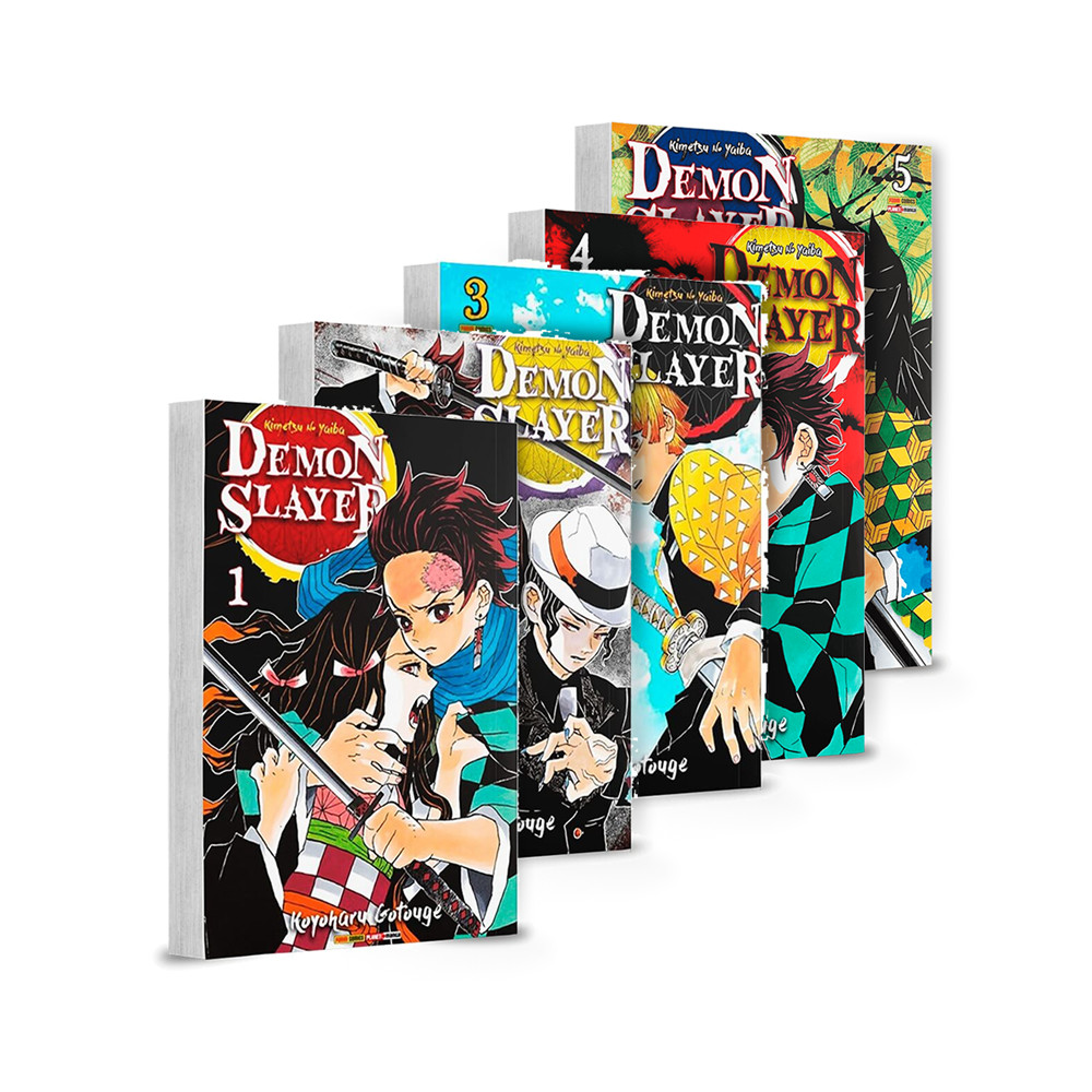 Mangás - Demon Slayer: Kimetsu No Yaiba - Kit com as edições 1 a 5 em Oferta na Shopee