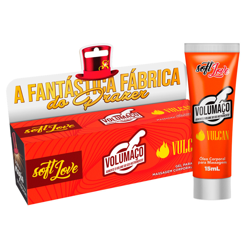 Gel Excitante Masculino com Efeito que Esquenta - Soft Love Volumaço Vulcan | 15ml em Oferta na Shopee