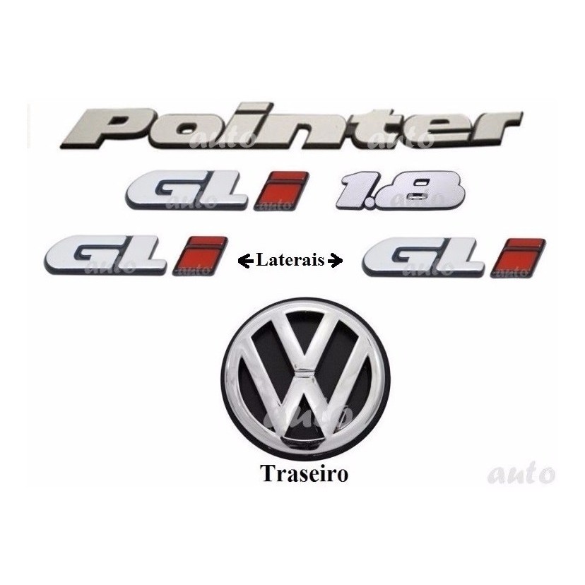 Emblemas Pointer Gli 1.8 + Laterais Gli + Vw Da Mala