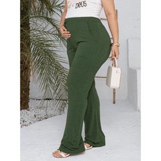 Calça gestante com bolso cintura elastica ajustável ao crescimento barriga tecido viscolycra calça para grávida maternid em Oferta na Shopee