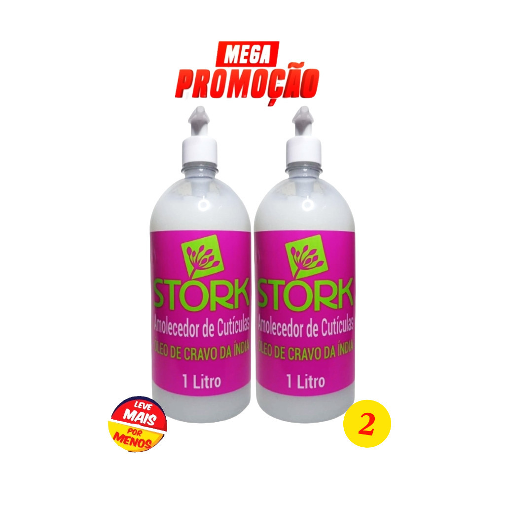 Kit com 2 Amolecedores de Cutículas Stork 1L Cada em Oferta na Shopee