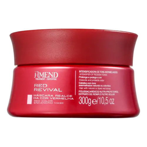 Máscara Amend Red Revival 300g - Reaviva e Matiza Fios Vermelhos em Oferta na Shopee