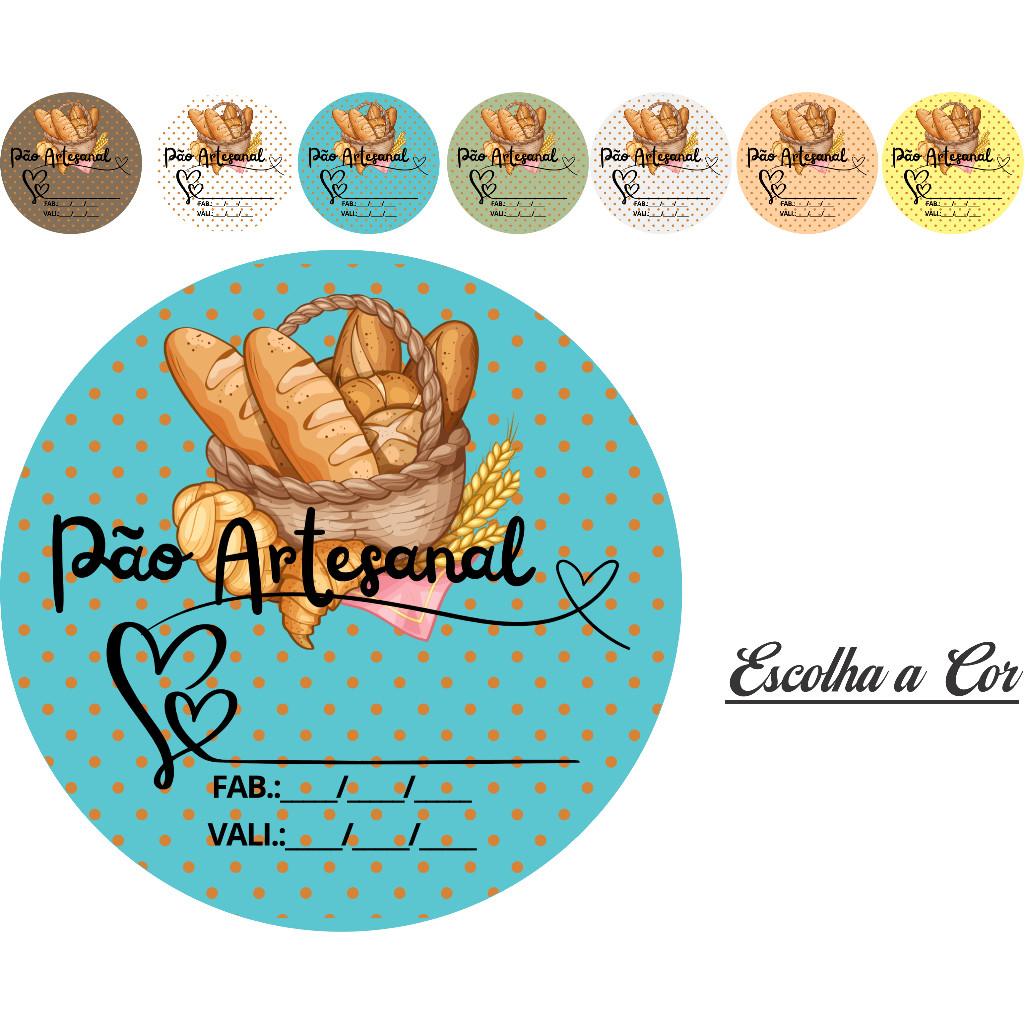 50 100 150 200 UNIDADES ADESIVO ETIQUETA TAG REDONDO 3,5 CM PÃO CASEIRO ARTESANAL  MODELO 1 A PROVA DE AGUA  AUTO ADESIVA UNIDADES PARA EMBAGENS CAIXAS SAQUINHO PAPEL TERMICO POTES E POTES DE GELADEIRA em Oferta na Shopee