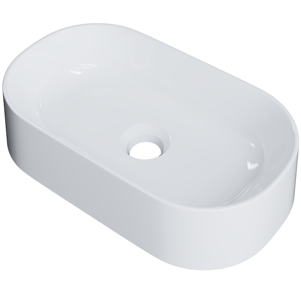 Cuba de Apoio Oval Para Banheiro Lavabo Laila C01 O42W Branco - Lyam - Home & Living
