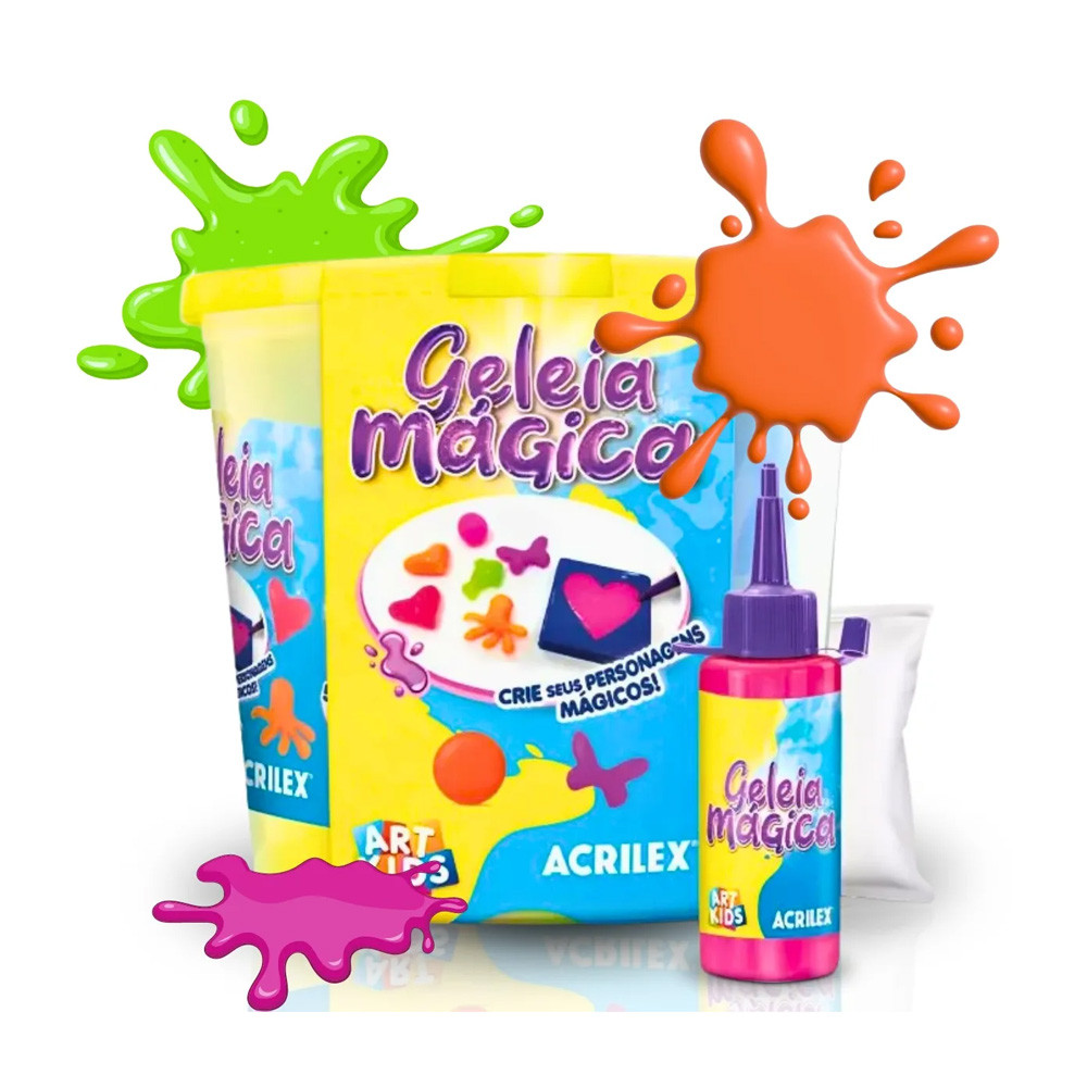 Balde Divertido Geleia Mágica 4 Cores Acrilex- Arte Kids em Oferta na Shopee
