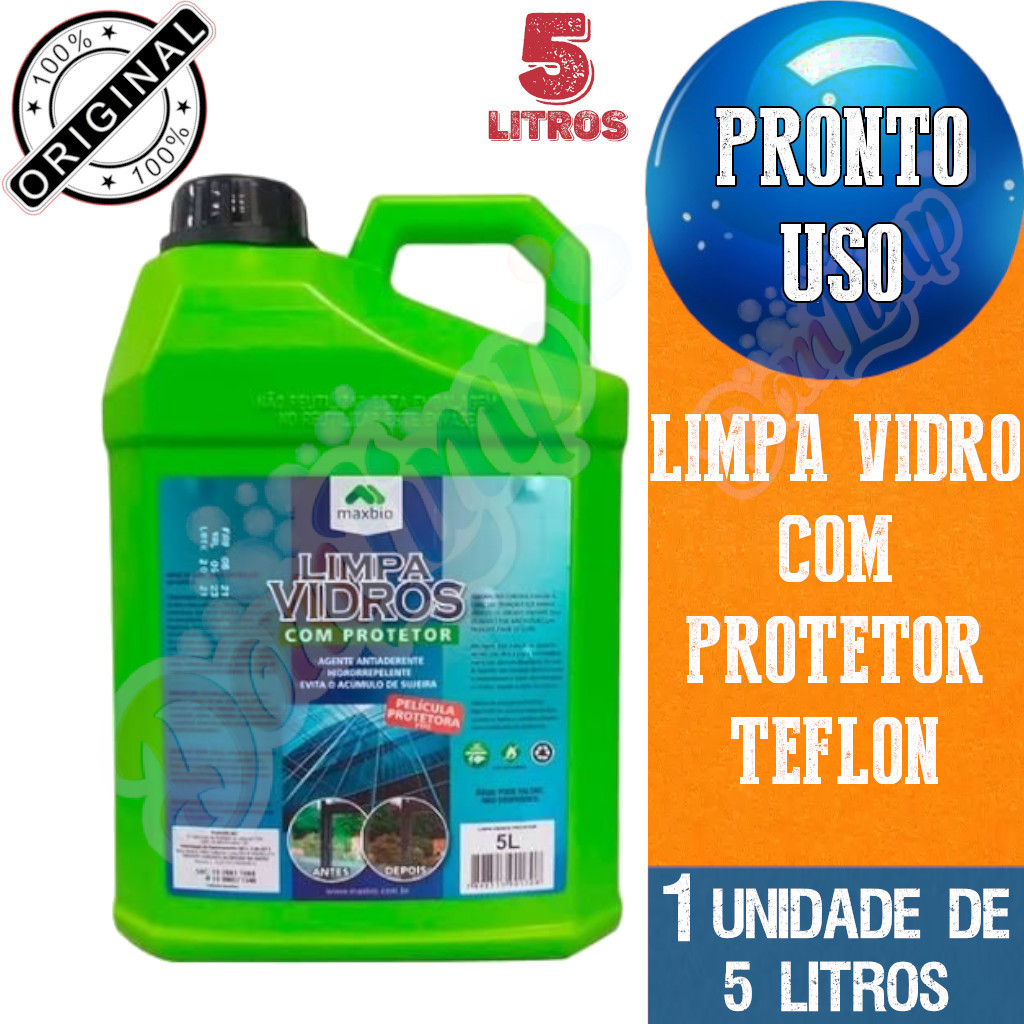 Limpa Vidro Com Protetor 5 Litros - Maxbio em Oferta na Shopee