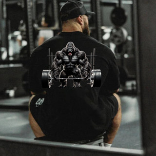 Camiseta Oversized Streetwear Masculino 100% Algodão Gorila Maromba Academia Novo em Oferta na Shopee