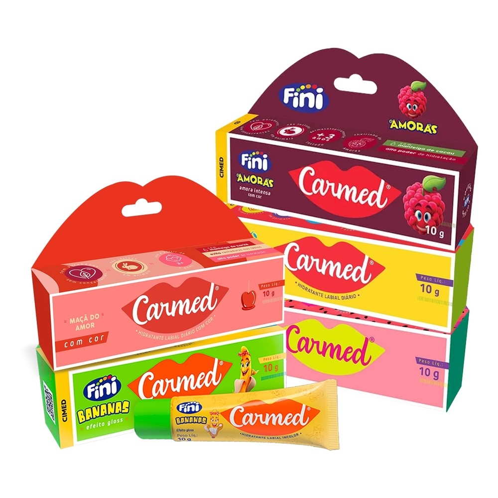 Kit 5 und Carmed Frutas Tropicais - Melancia, Banana, Cereja, Maçã do Amor e Amora Intensa em Oferta na Shopee