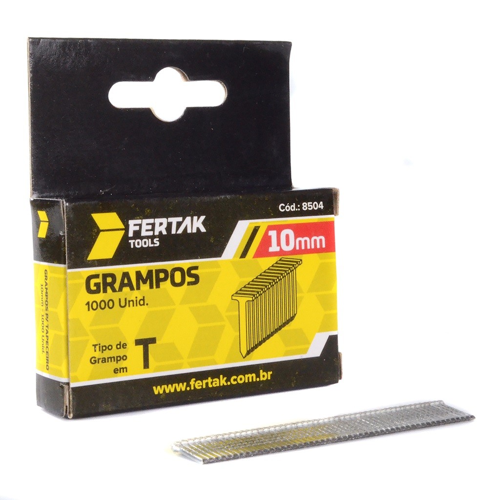 Grampo para Grampeador de Tapeceiro Tipo T caixa com 1000 Pçs Fertak