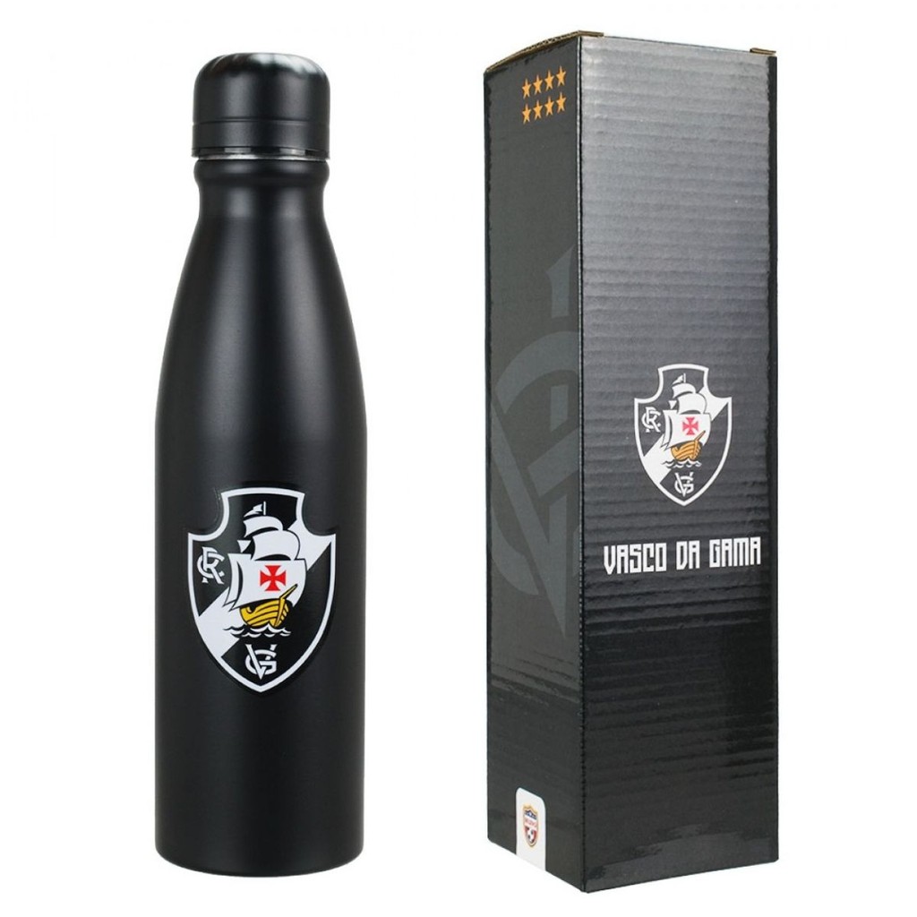 Garrafa Redonda Alumínio 600ml - Vasco Da Gama em Oferta na Shopee
