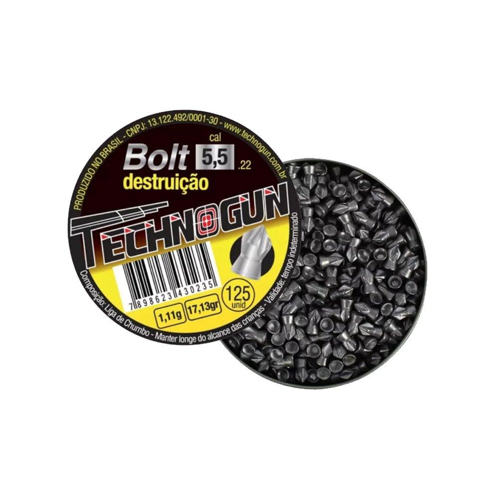 Chumbinho Bolt Destruição Cal 5,5mm Com 125unds - Technogun em Oferta na Shopee