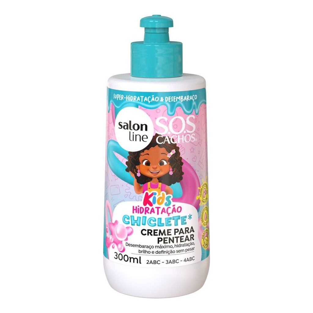 Creme Para Pentear Kids Chiclete SOS Cachos Salon Line 300ml em Oferta na Shopee