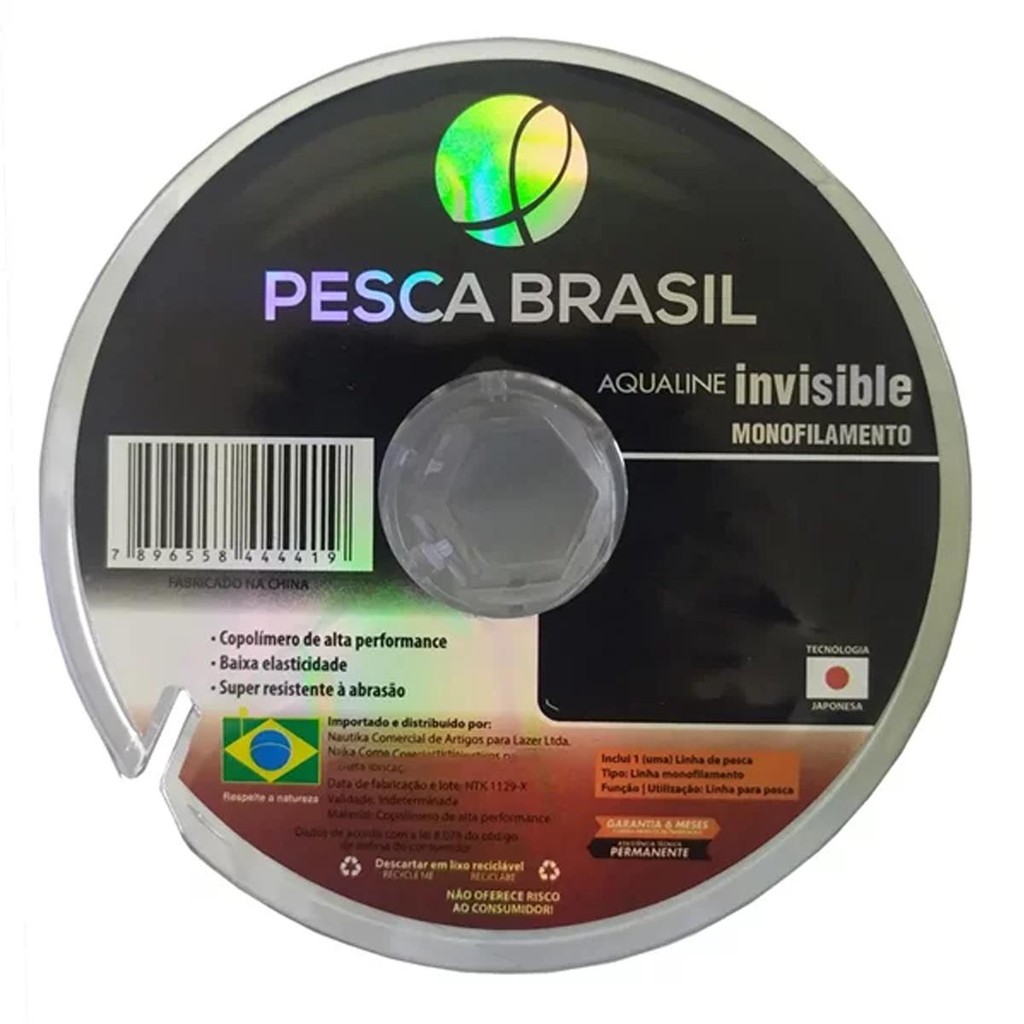 Linha Monofilamento Aqualine Invisivel 0,80 mm 100mts - Pesca Brasil