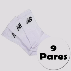 Kit Meia New Balance 9 Pares Cano Longo Branca
