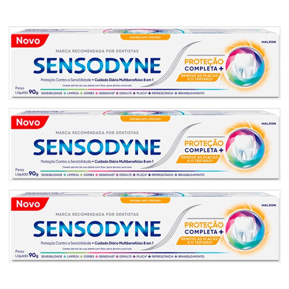 Kit 3 un Sensodyne Proteção Clareadora + Ação Clareadora 90g - Health