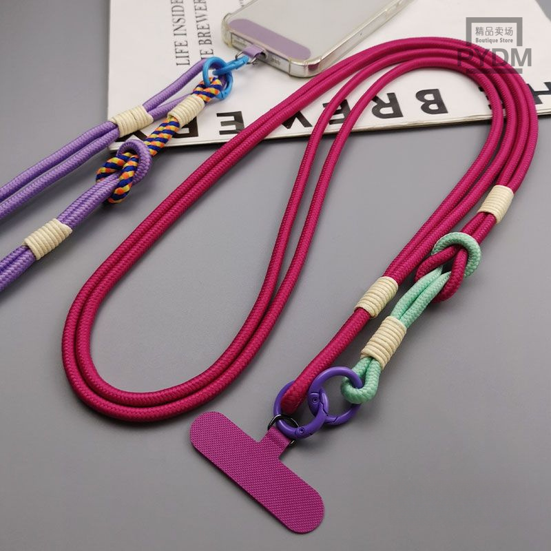 [PYDM] Cordão de telefone móvel Cross-corpo portátil dupla utilização destacável cinta corda masculino feminino longo ca