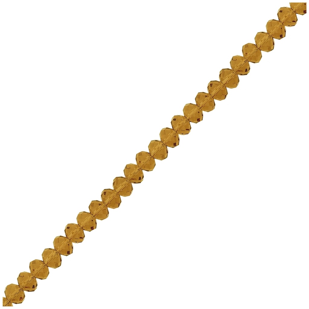 Fio De Contas Miçangas Facetadas De Cristal Mel Transparente 6mm Aprox. 89 Peças - Bijuterias Pulseiras Colares