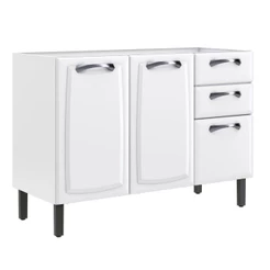 Bancada Para Oficina Itatiaia New Premium Aço 3 Portas e 2 Gavetas Sem Tampo Branco
