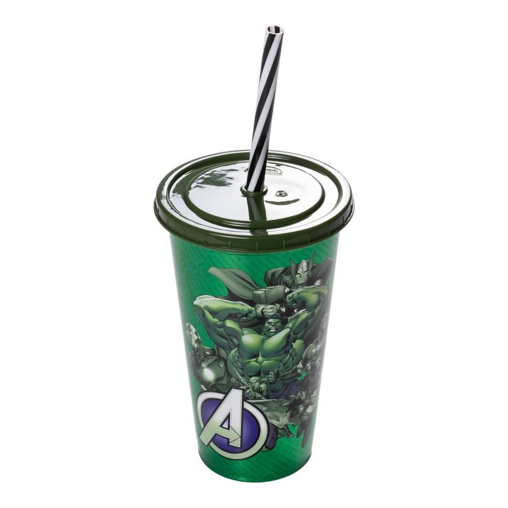 Copo Hulk Avengers com Canudo 500 ml Plasútil