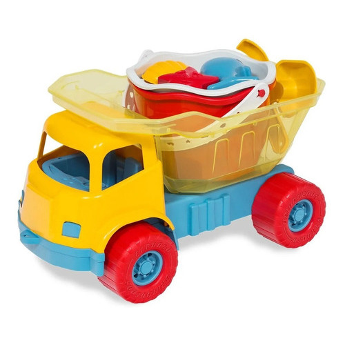 Caminhão com Balde de Praia e Acessórios Brinquedo Baldico Infantil