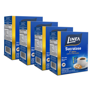Kit 4 Adoçantes em pó Sucralose Linea 50 Sachês de 500mg em Oferta na Shopee