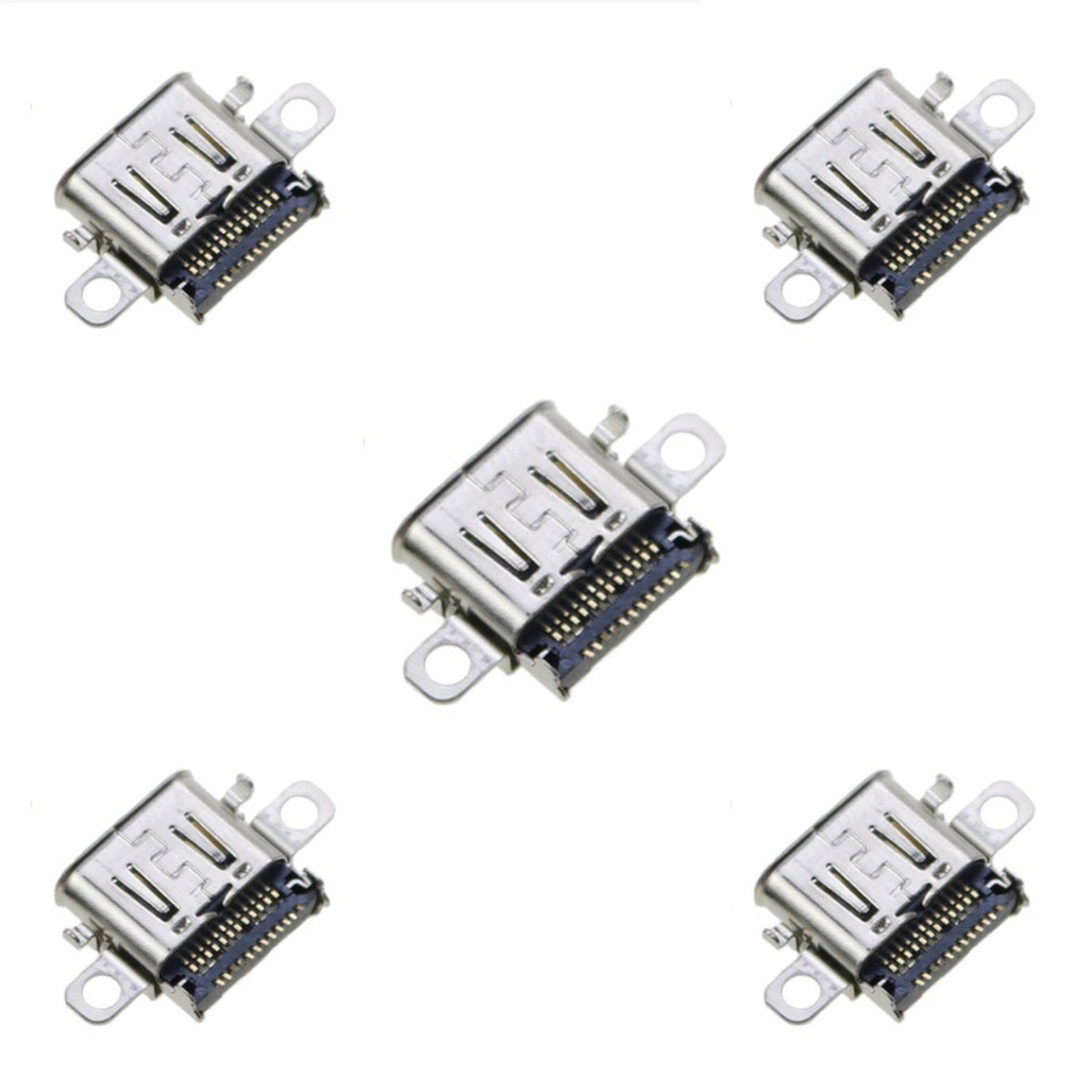 Kit 5 Conector Carga Tipo C Reparo para Nintendo Switch OLED