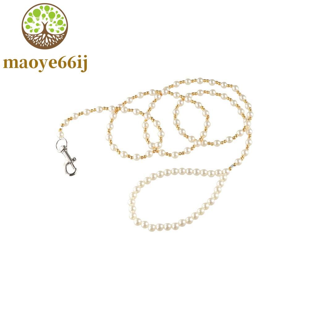 Coleira De Arnês Para Cães Com Pérolas MAOYE66 , Trela De Luxo Contas De 120 Cm , Trelas Elegantes De Chumbo Treinamento