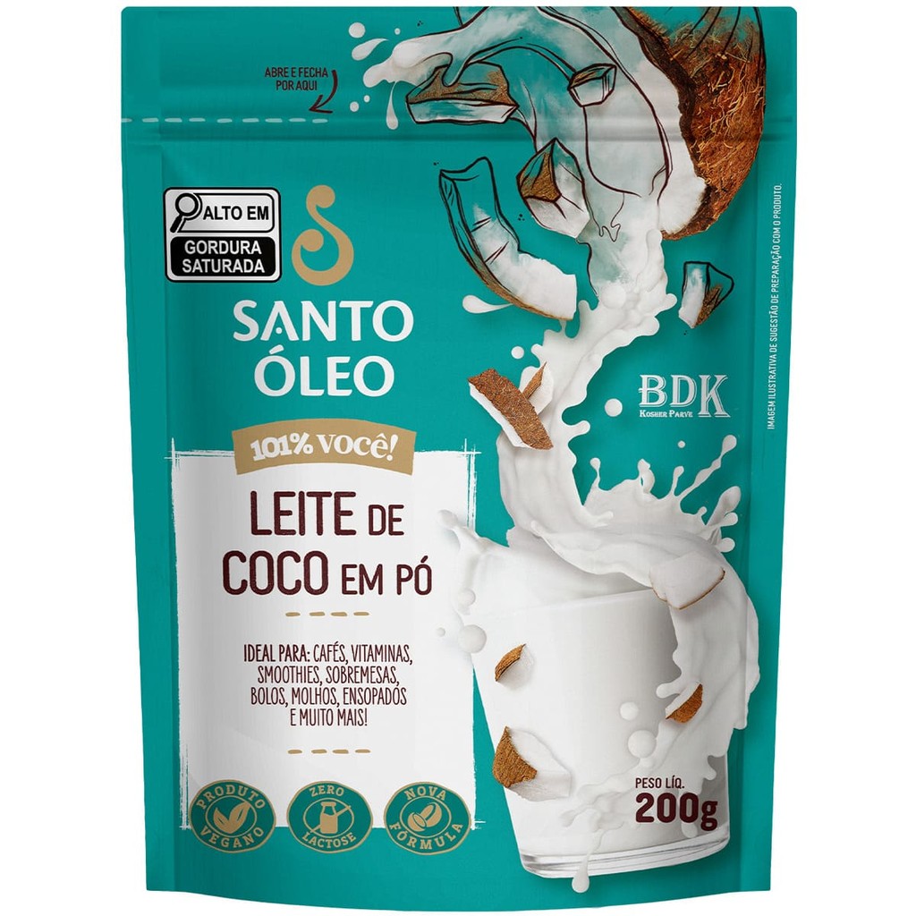Leite De Coco Em Pó 200g - Santo Óleo