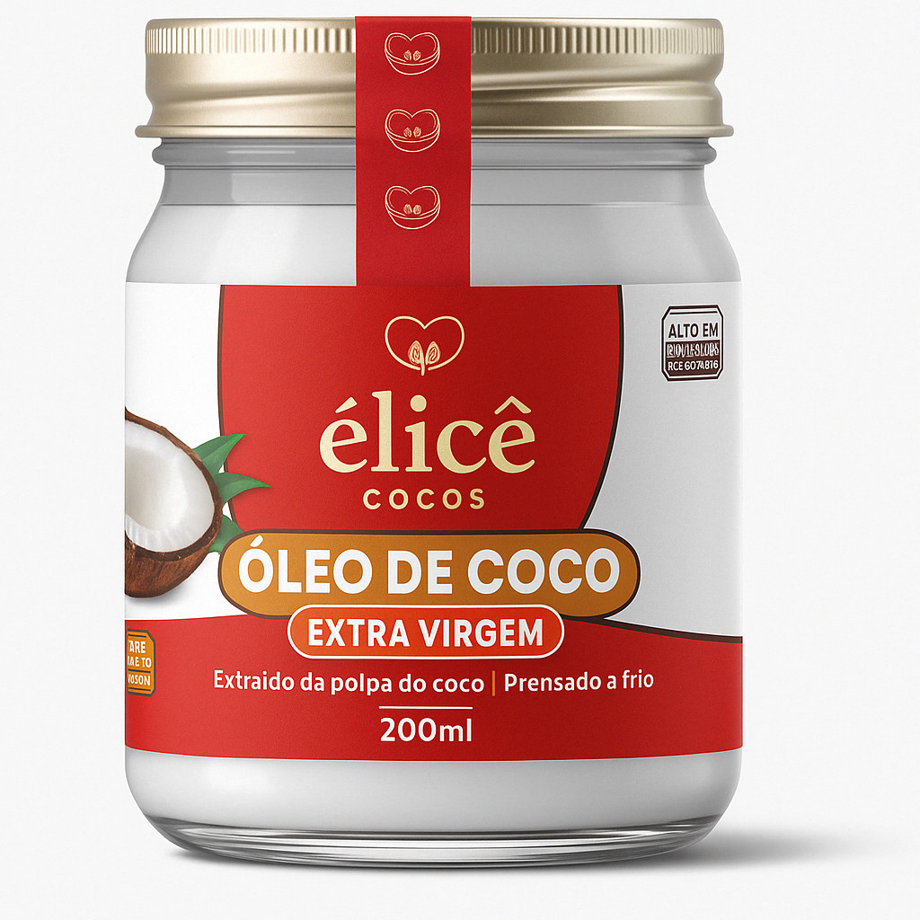 Óleo de Coco Extra Virgem - 200ml - Élicê Coco em Oferta na Shopee