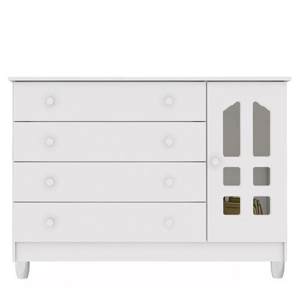 Cômoda Infantil Gran Selena Branco Brilho - Carolina em Oferta na Shopee