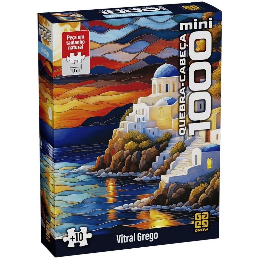 Quebra Cabeça 1000 Peças Mini Vitral Grego 4858 - Grow em Oferta na Shopee
