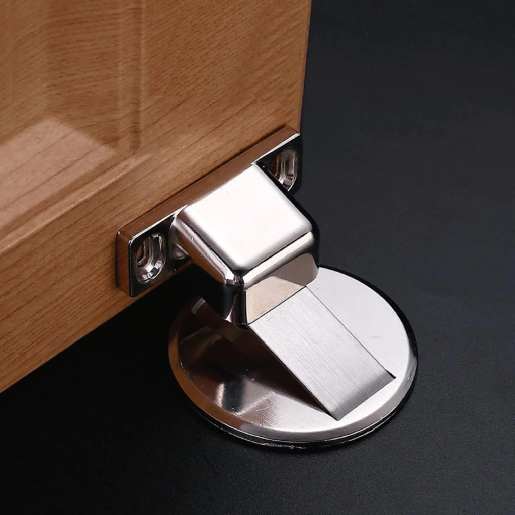 Kit 4 Prendedor de Porta Magnético Slim Cromado