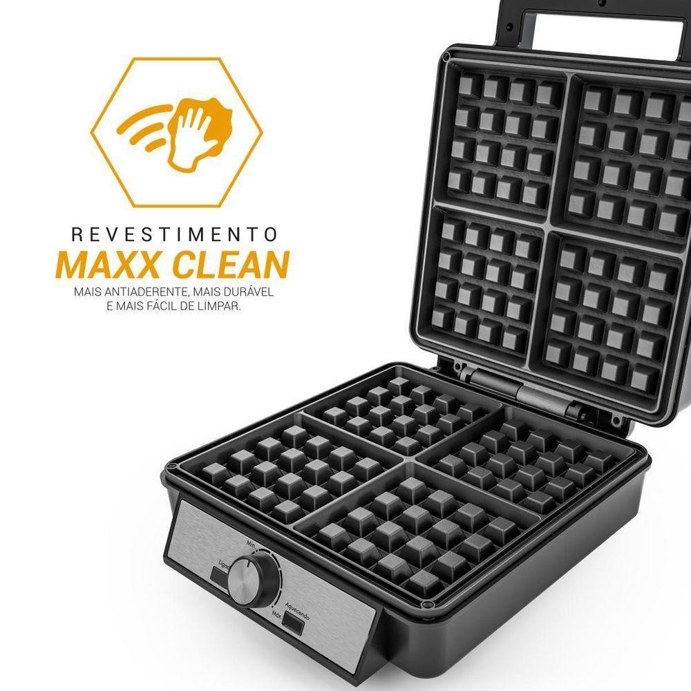 Waffle Maker Philco 5 Temperaturas 4 Waffles PWM04A 110V em Oferta na Shopee