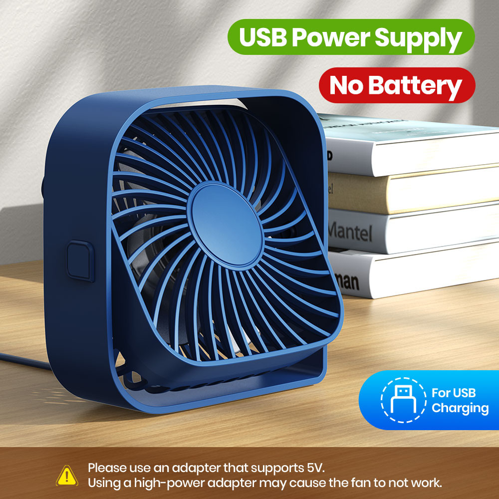 TOPK Ventilador De Mesa USB Portátil Forte Fluxo De Ar Silencioso Mini De 3 Velocidades Giratória 360 Para Quarto De Esc