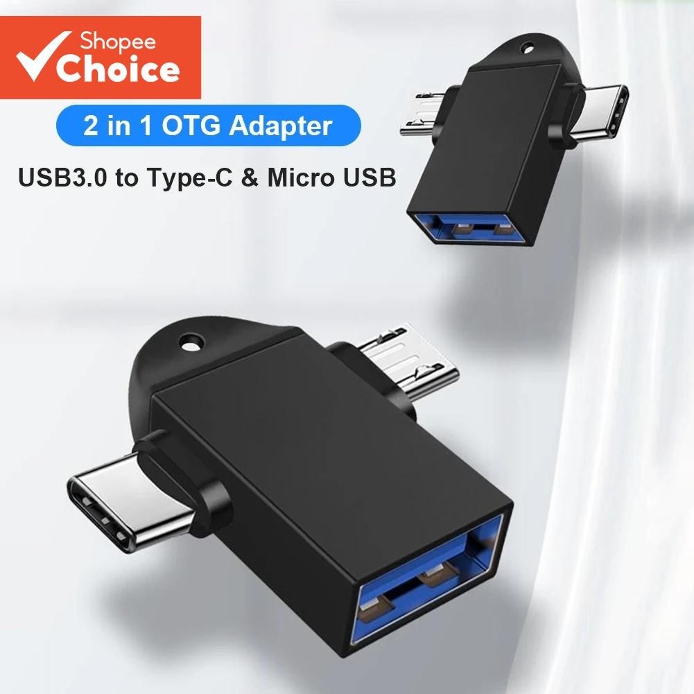 OTG Tipo C Micro Usb 2 Em 1 Macho Para Fêmea Conversor De Cabo PD Carregador Rápido Adaptador De Alimentação Captura De 