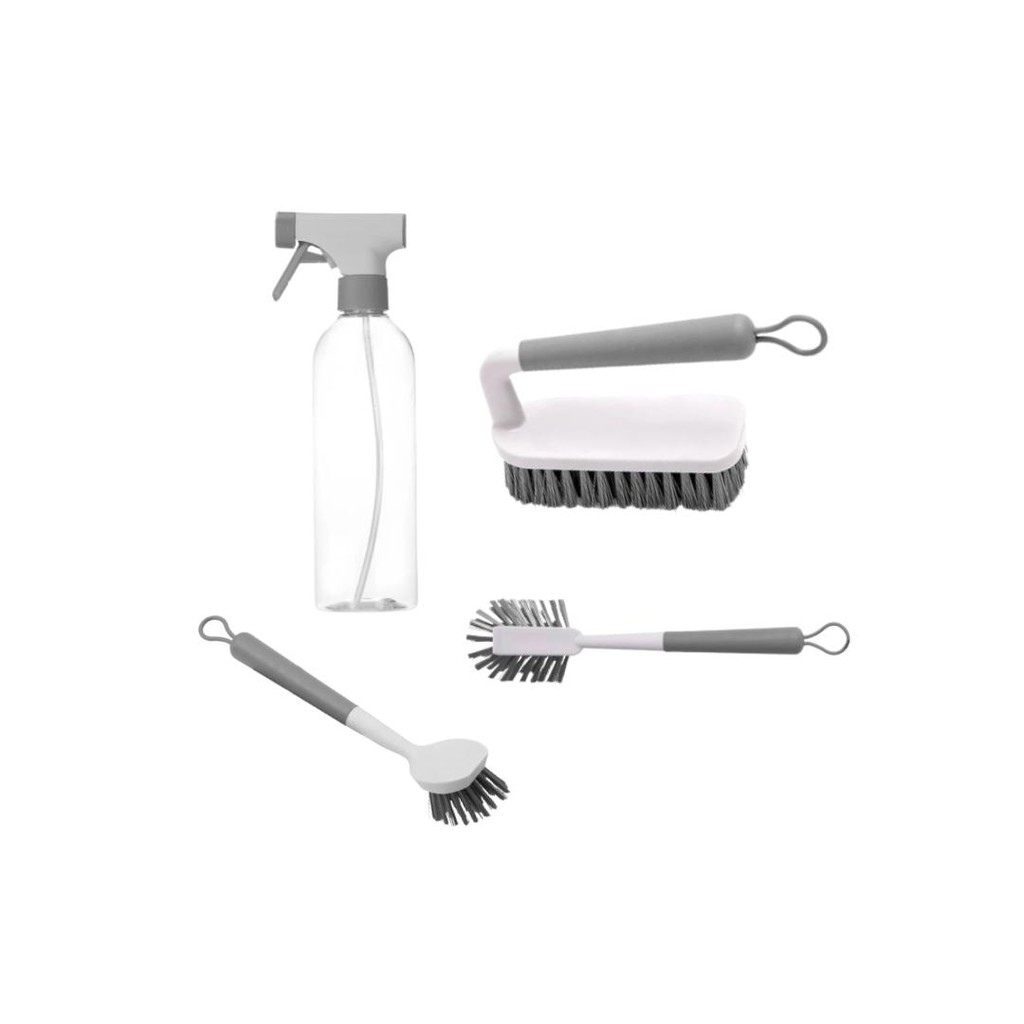 Kit Limpeza Completa Flow OU – Borrifador + Escovas Multiuso + Escova de Piso em Oferta na Shopee