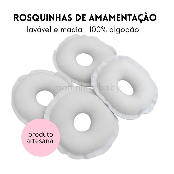 Kit 2 pares de Rosquinhas para Amamentação Lavável Macia 4 unidades
