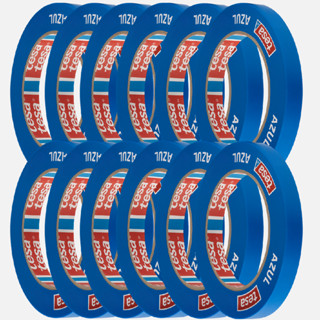 Kit 12 Rolos Fita Crepe Azul Imobiliária Tesa 40m X 18mm Proteção UV Pintura em Oferta na Shopee