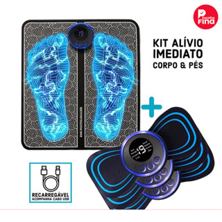 Kit de Tapete e Mini Massageador Elétrico para Alívio de Dores nos Pés e Musculares em Oferta na Shopee