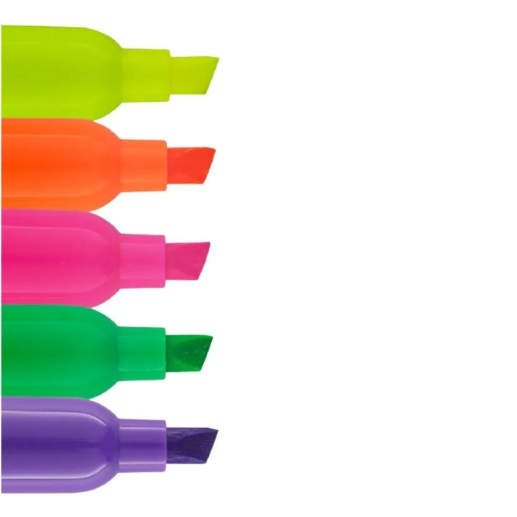 Kit 5 Marca Texto Fluorescente Colorido - BRW
