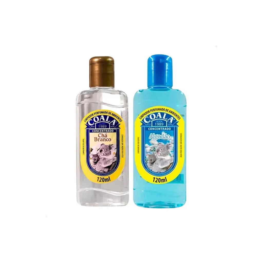 KIT C/2 LIMPADOR PERFUMADO ALGODÃO + CHÁ BRANCO COALA 120ML em Oferta na Shopee