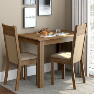 Sala de Jantar Lola Mesa Tampo de Madeira 2 Cadeiras Madesa em Oferta na Shopee
