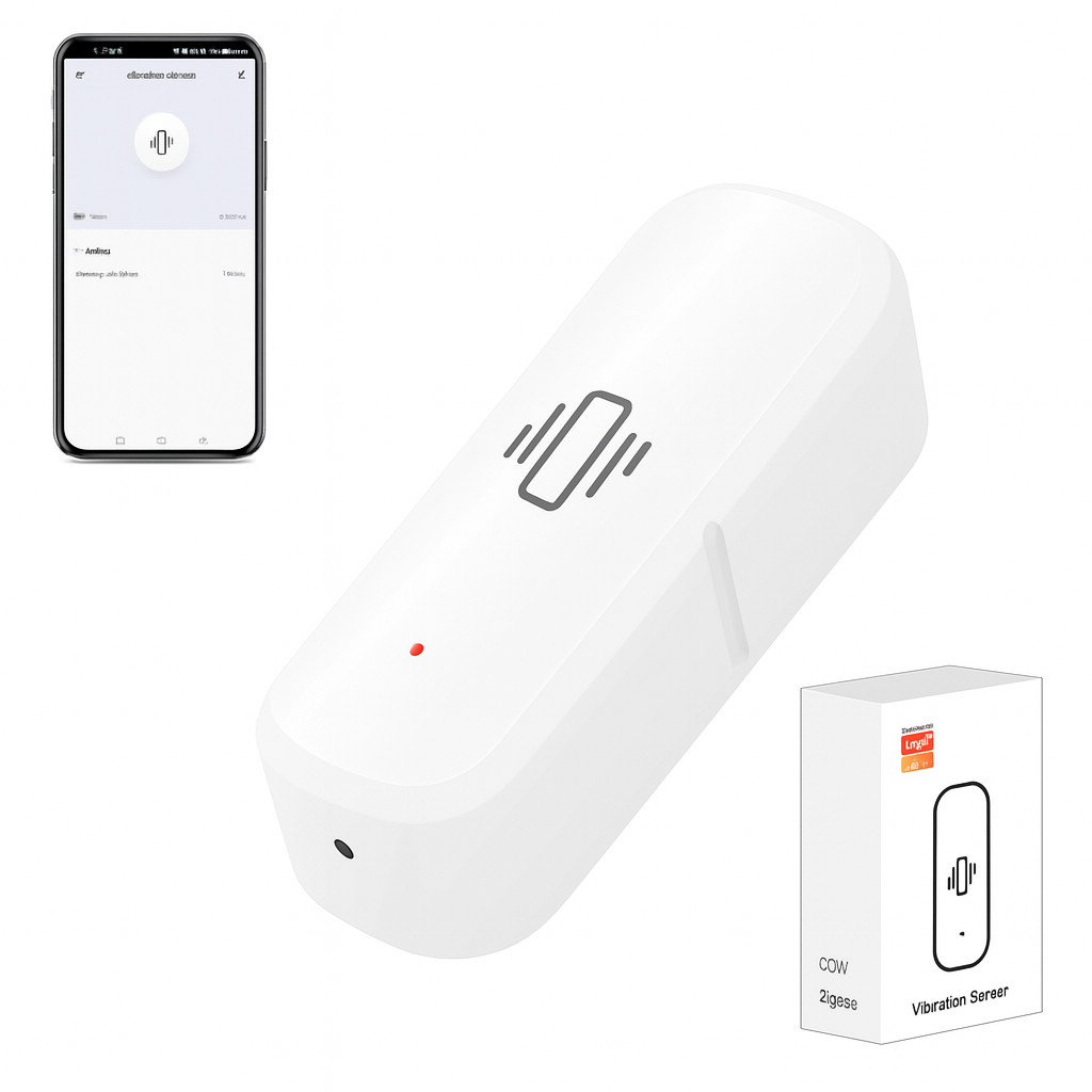 Sensor de Vibração Zigbee Inteligente com Alerta de Movimento – Funciona com Tuya/Smart Life – Alarme Residencial