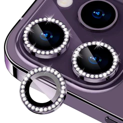 Diamante lente Película Câmera Strass Brilho Compatível Com iphone 11 ~16Proteção Prateadoercadozendob