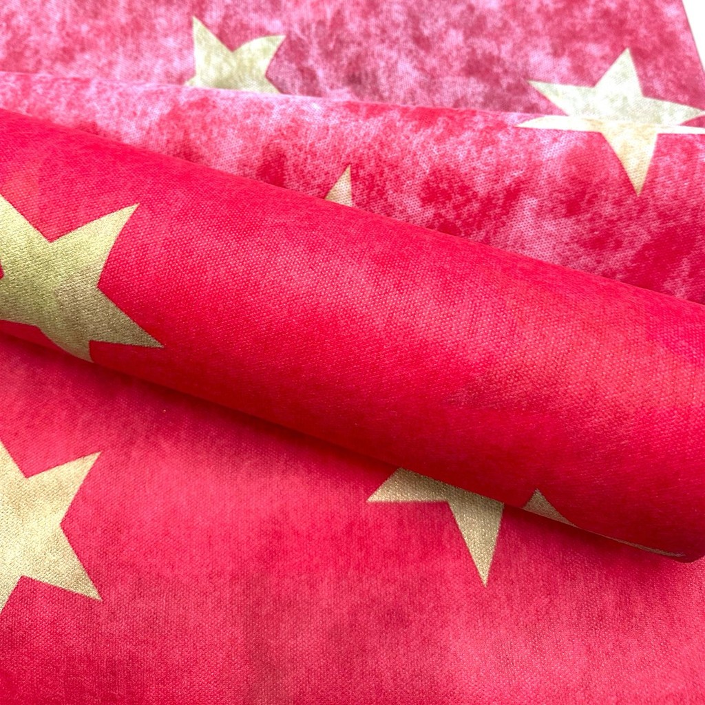 Tnt Estampado Estrela Grande Dourado/Vermelho 1m x 1,40m em Oferta na Shopee