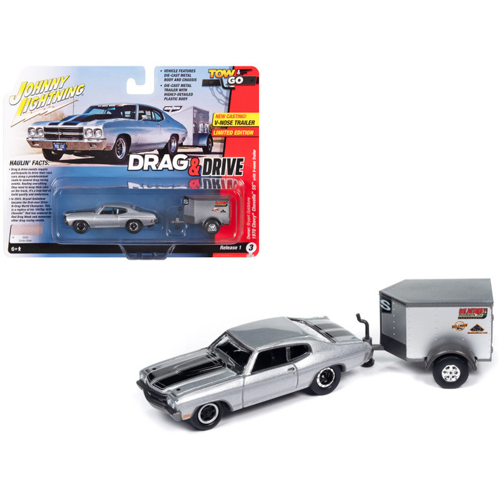 JOHNNY LIGHTNING - TOW & GO - 1970 CHEVY CHEVELLE SS COM TRAILER